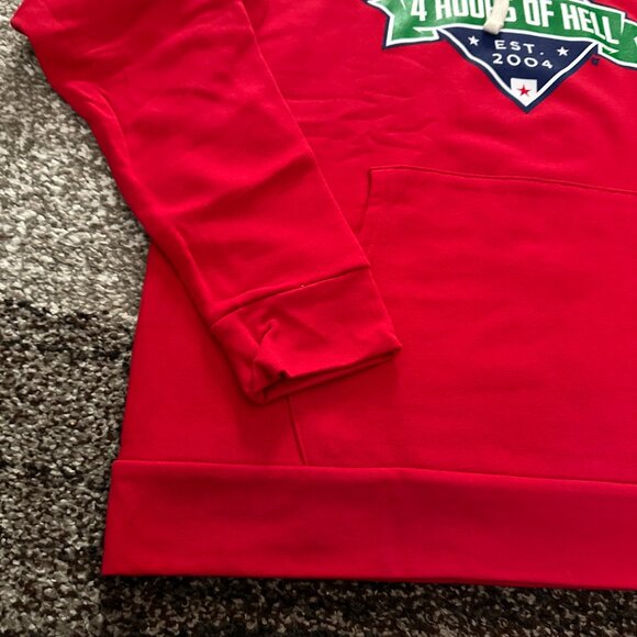 BREAKINGT (L) Four Hours of Hell Phillies Hoodie Red October CBP  Postseason MLB - Picture 3 of 9